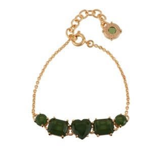 La Diamantine Five Stones Forest Green Bracelet | AELD2141 - Les Nereides