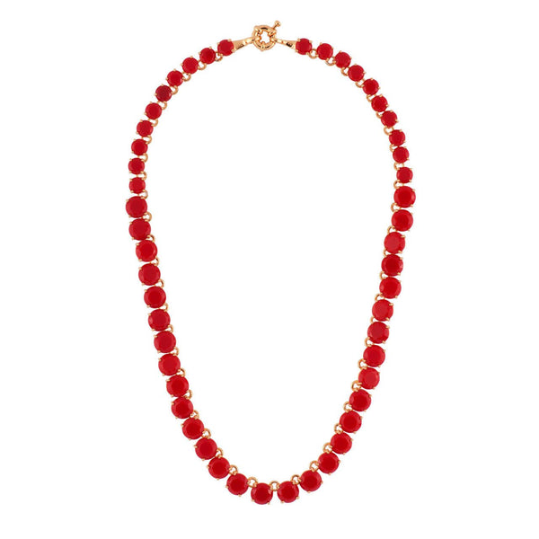La Diamantine Multi Stones Vermillion Red Necklace | AFLD3321 - Les Nereides