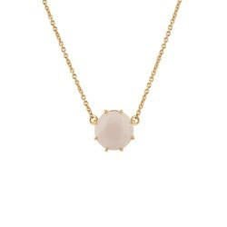 La Diamantine Round Stone Beige Rose Necklace | ADLD3011 - Les Nereides