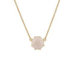 La Diamantine Round Stone Beige Rose Necklace | ADLD3011 - Les Nereides