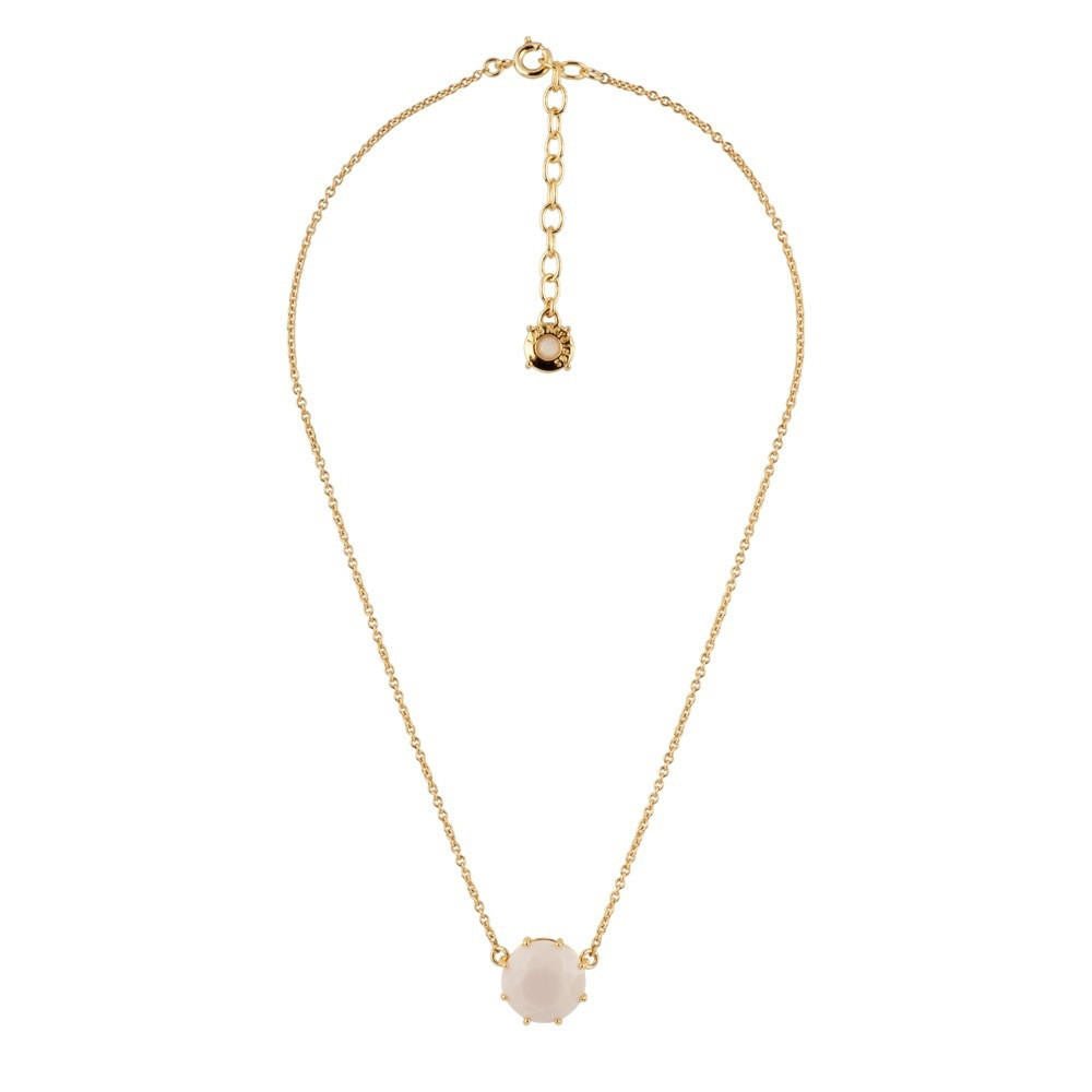 La Diamantine Round Stone Beige Rose Necklace | ADLD3011 - Les Nereides