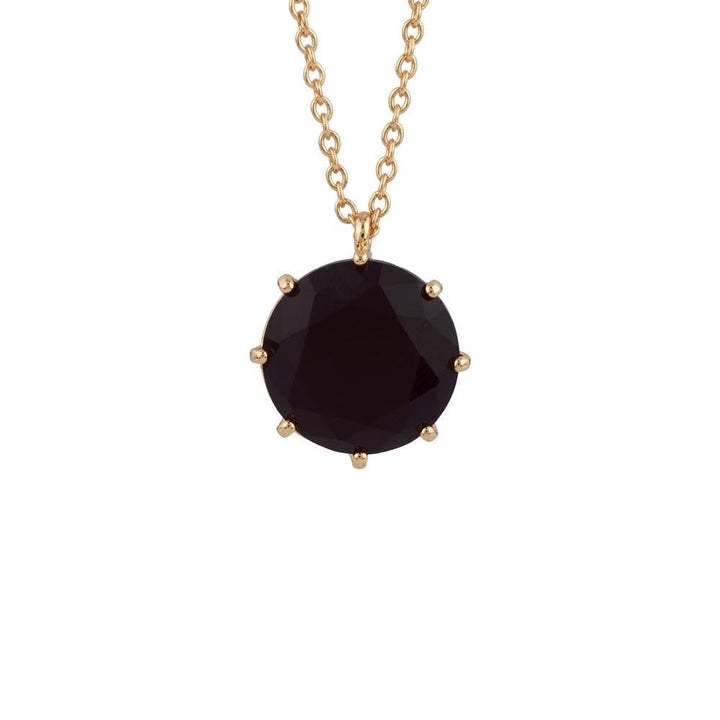 La Diamantine Round Stone Black Night Necklace | ACLD3332 - Les Nereides