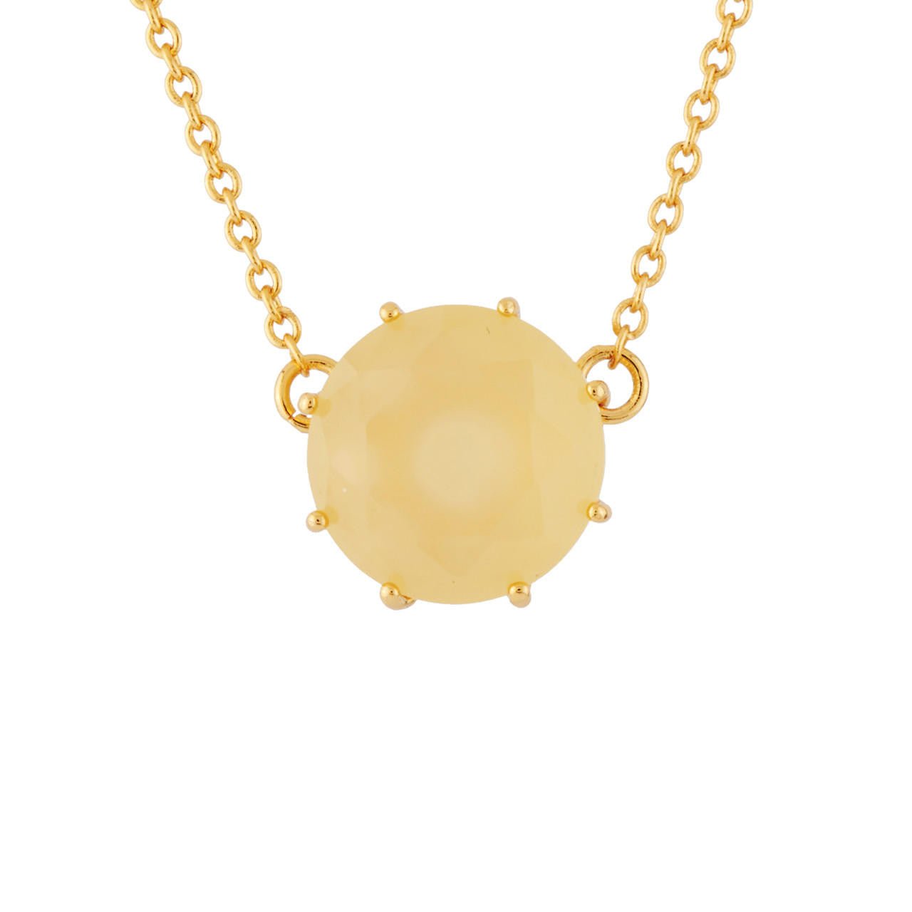 La Diamantine Round Stone Citrine Necklace | AHLD3011 - Les Nereides