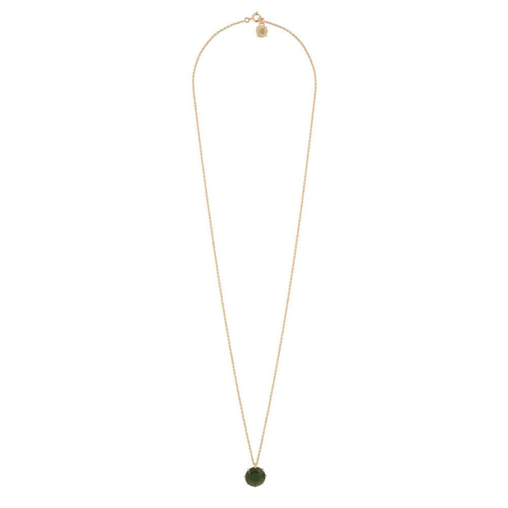 La Diamantine Round Stone Forest Green Necklace | AELD3331 - Les Nereides