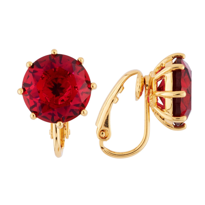 La Diamantine Round Stone Grenadine Earrings | AHLD118C/2 - Les Nereides