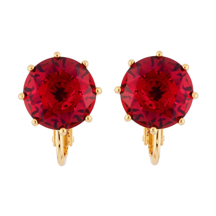 La Diamantine Round Stone Grenadine Earrings | AHLD118C/2 - Les Nereides