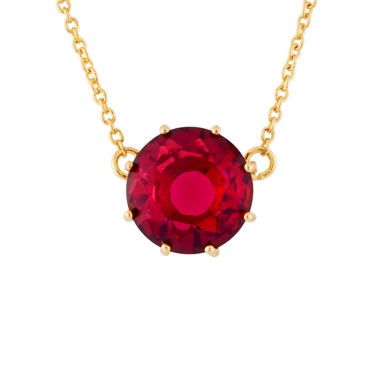La Diamantine Round Stone Grenadine Necklace | AHLD3012 - Les Nereides