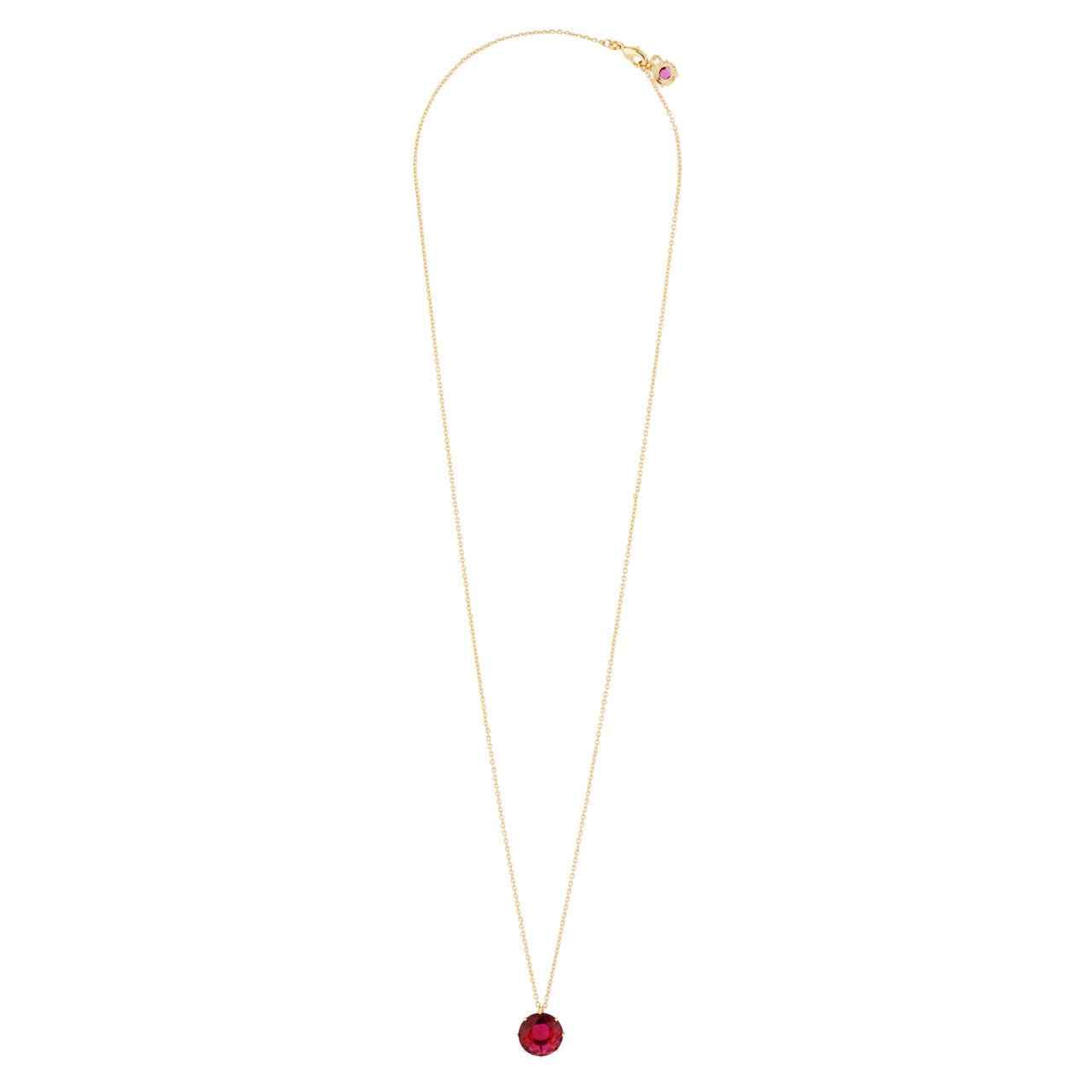 La Diamantine Round Stone Grenadine Necklace | AHLD3332 - Les Nereides