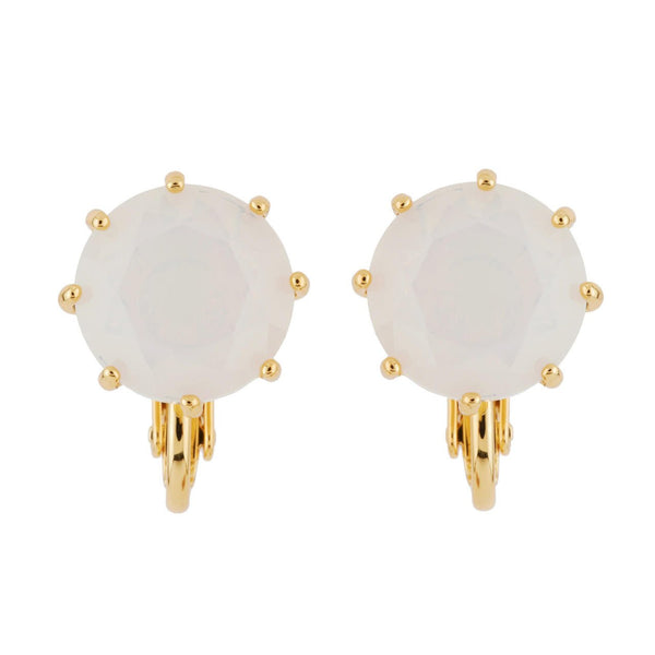 La Diamantine Round Stone Opal Earrings | AGLD118C/1 - Les Nereides