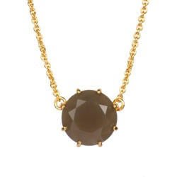 La Diamantine Round Stone Taupe Grey Necklace | AALD3012 - Les Nereides