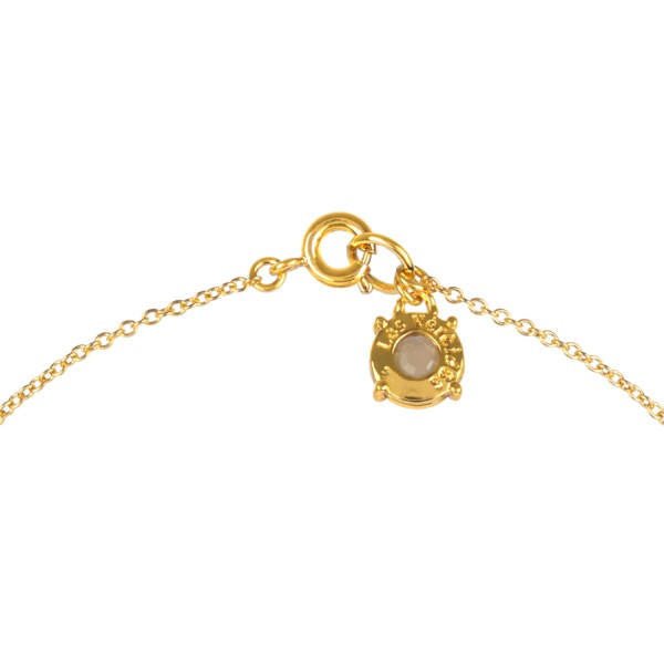 La Diamantine Round Stone Taupe Grey Necklace | AALD3332 - Les Nereides