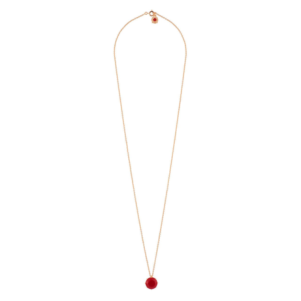 La Diamantine Round Stone Vermillion Red Necklace | AFLD3331 - Les Nereides