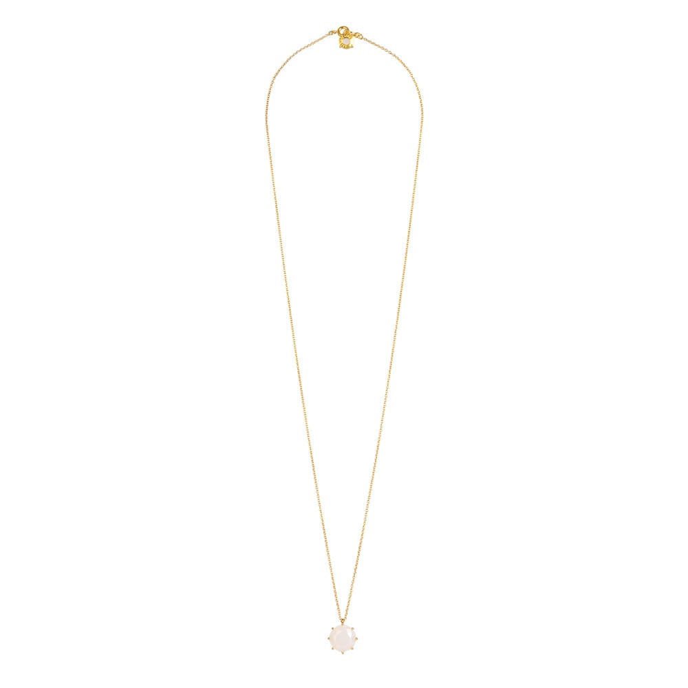 La Diamantine Round Stone White Necklace | ABLD3332 - Les Nereides