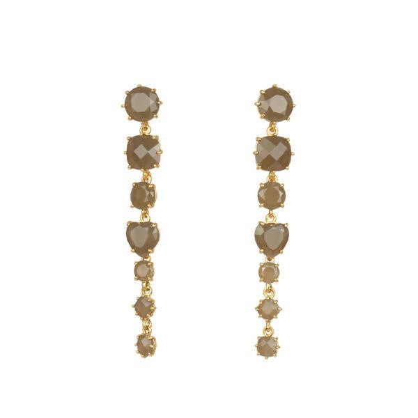 La Diamantine Seven Stones Taupe Grey Earrings | AALD1212 - Les Nereides