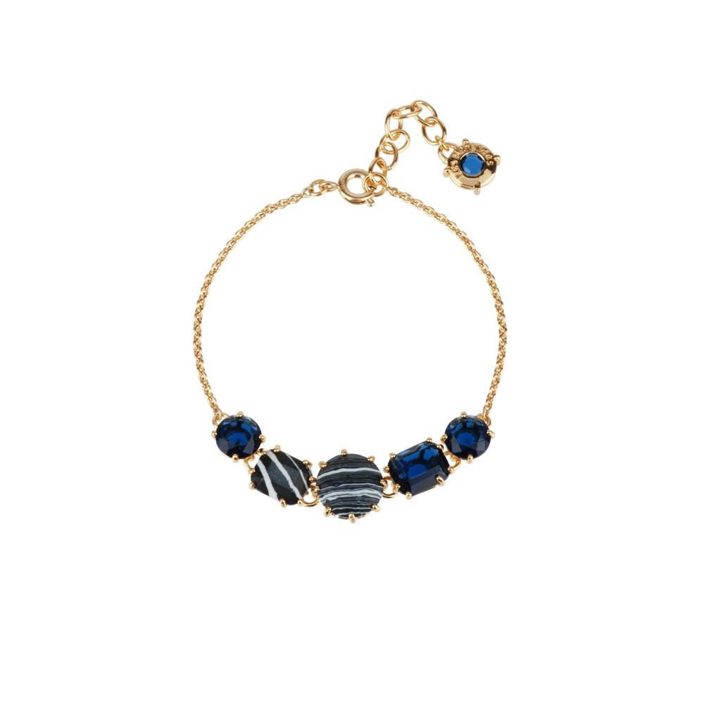 La Diamantine Speciale 5 Stones Blue & Black Marble Bracelet | ADLDS2511 - Les Nereides