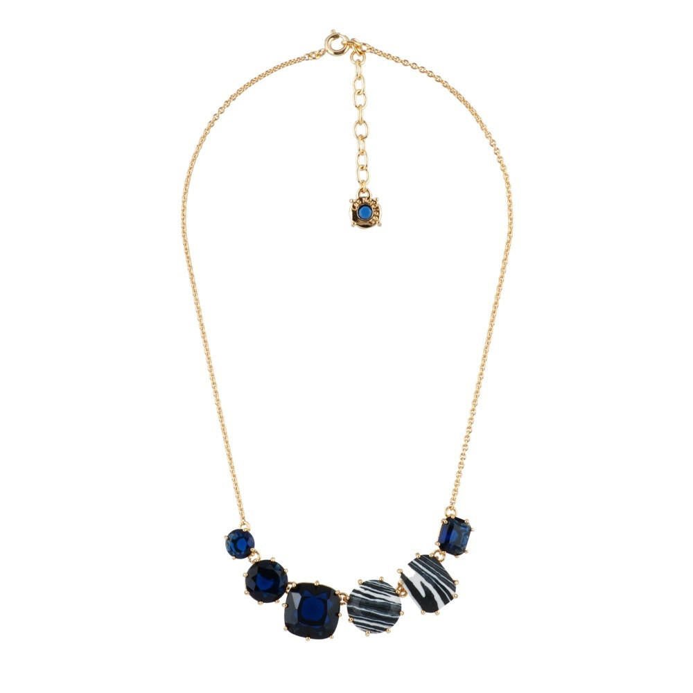 La Diamantine Speciale 6 Stones Blue & Black Marble Necklace | ADLDS3521 - Les Nereides