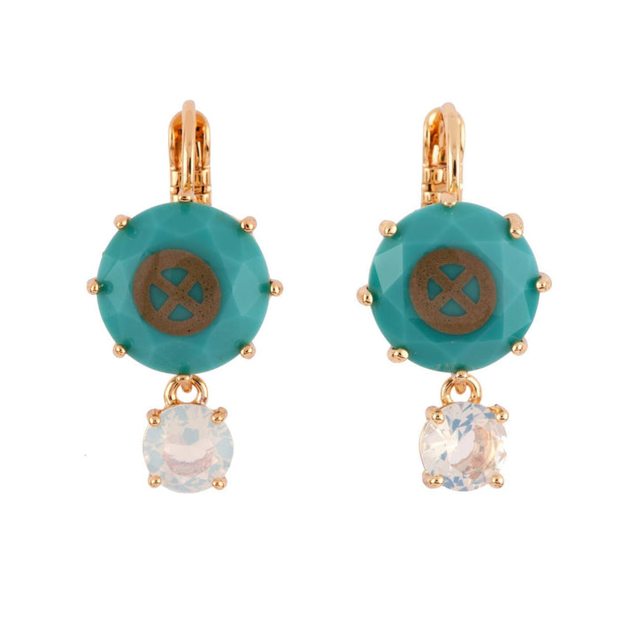 La Diamantine Speciale Earth Crystal Stone & White Opal Stone Earrings | AFLDS1261 - Les Nereides