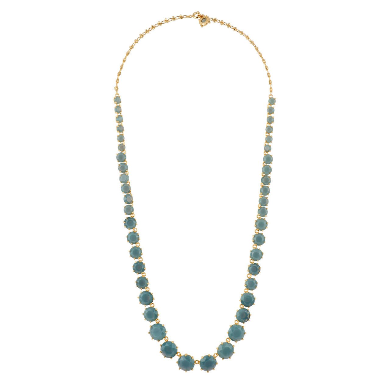 La Diamantine Stones And Chain Blue Grey Necklace | ADLD3512 - Les Nereides