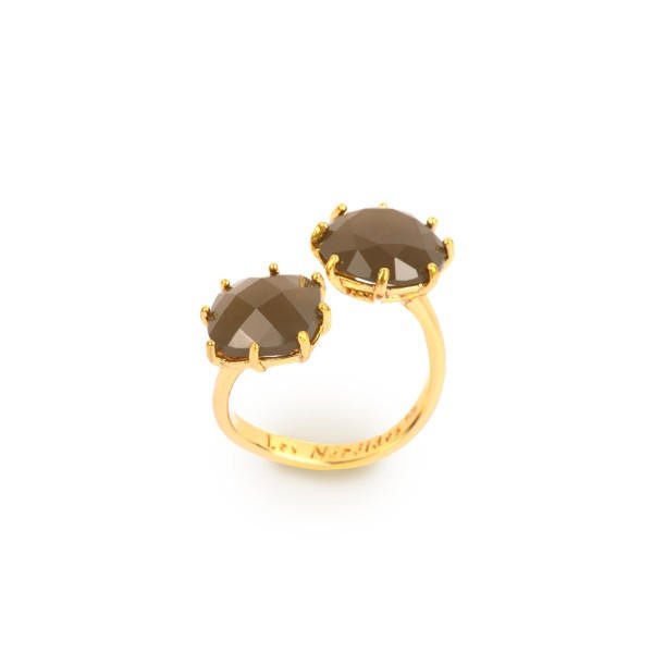 La Diamantine Two Little Stones Taupe Grey Rings | AALD615/21 - Les Nereides