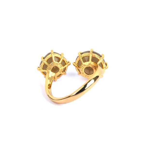 La Diamantine Two Little Stones Taupe Grey Rings | AALD615/21 - Les Nereides