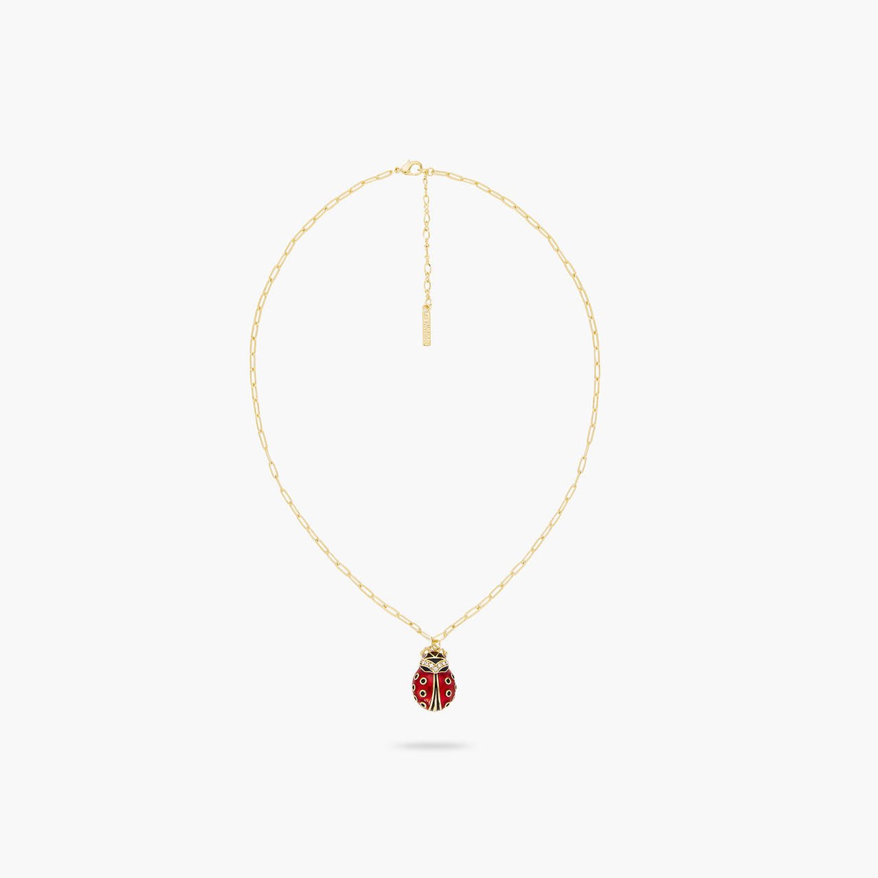 Ladybird And Rectangle Link Chain Necklace | ARAM3011 - Les Nereides