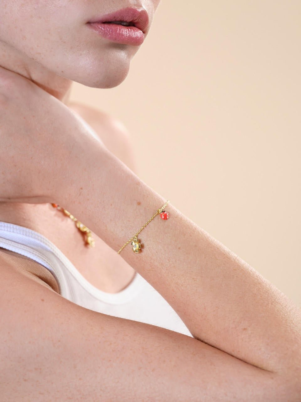 Ladybirds And Wood Anemone Fine Bracelet | ARLP2021 - Les Nereides