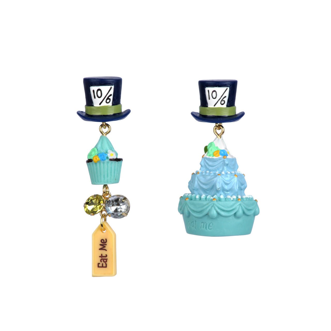 Le Tea Time D'Alice Hat, Cake And Eat Me Earrings | AATA1081 - Les Nereides