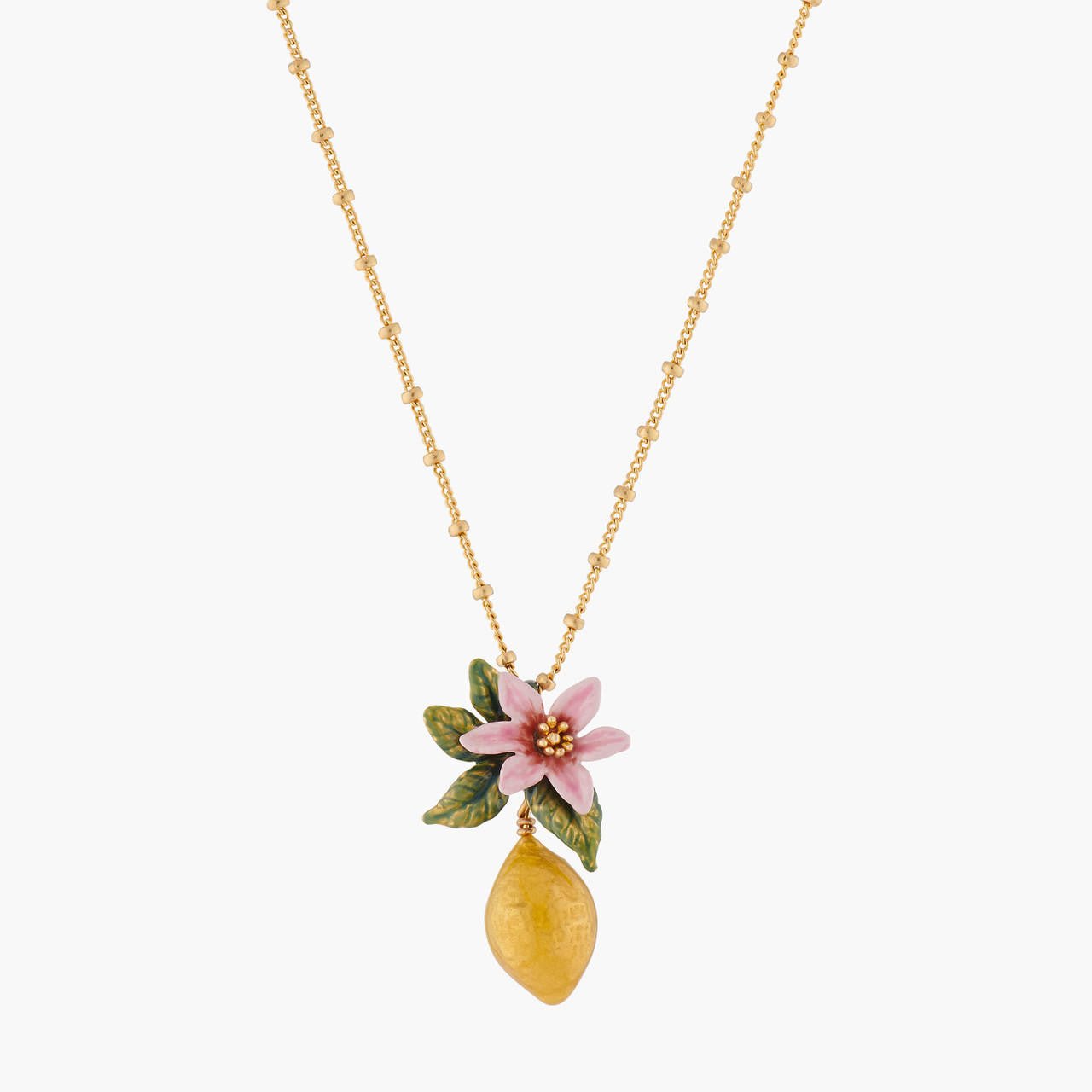 Lemon And Citrus Flower Pendant Necklace | ALPE3071 - Les Nereides