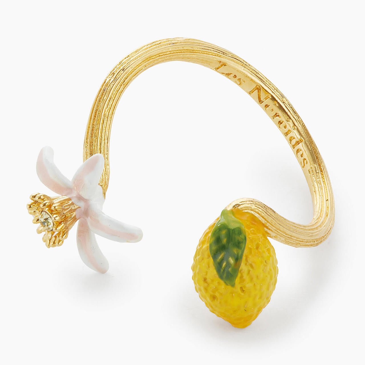 Lemon And Lemon Blossom Adjustable Ring | APMI6021 - Les Nereides