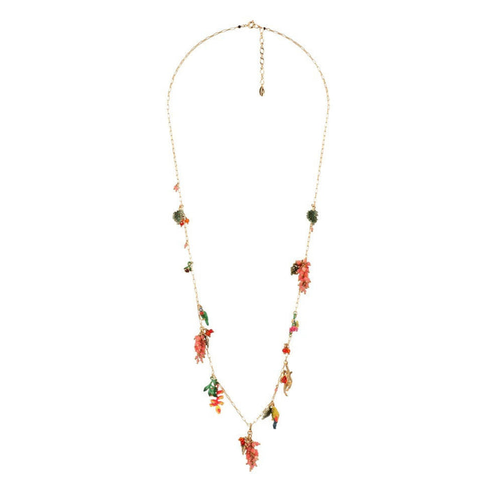 Les Nereides Jungle Tropicale Bunches Of Grapes And Tropical Flowers Necklace | ADJT3081 