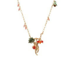 Les Nereides Jungle Tropicale Monkey, Leaf & Beads Necklace | ADJT3041 