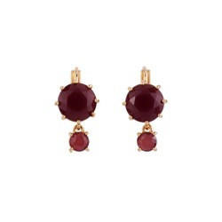 Les Nereides La Diamantine 2 Round Stones Aurore Purple Earrings | ACLD1261 