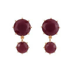 Les Nereides La Diamantine 2 Round Stones Aurore Purple Earrings | ACLD1371 