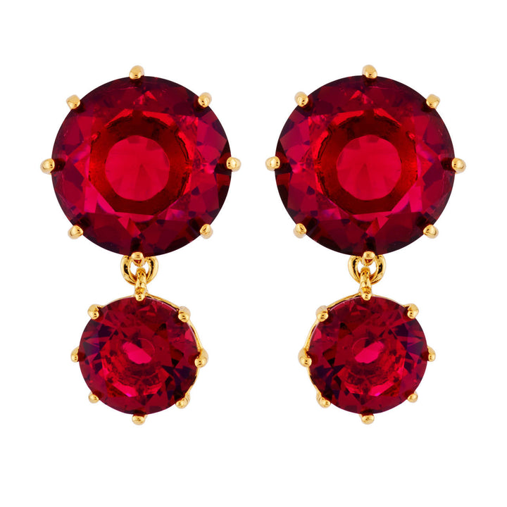 Les Nereides La Diamantine 2 Round Stones Grenadine Earrings | AHLD1372 