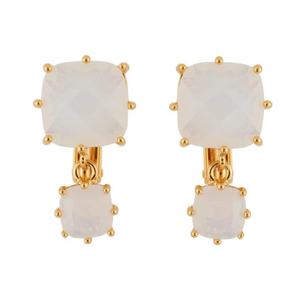 Les Nereides La Diamantine 2 Square Stones Opal Earrings | AGLD138C/1 