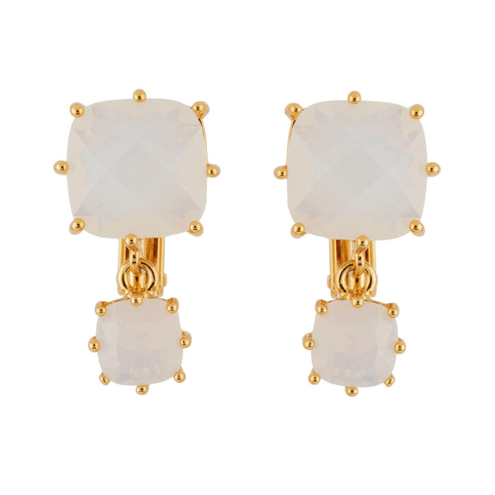 Les Nereides La Diamantine 2 Square Stones Opal Earrings | AGLD138C/1 