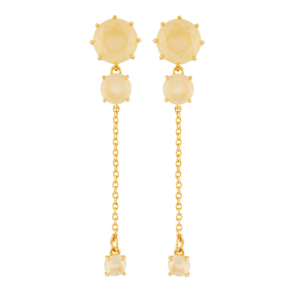 Les Nereides La Diamantine 3 Stones And Chain Citrine Earrings | AHLD1411 