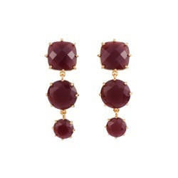Les Nereides La Diamantine 3 Stones Aurore Purple Earrings | ACLD1361 