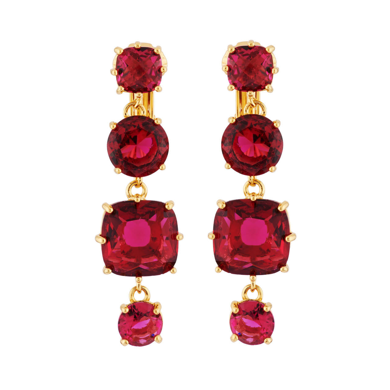 La Diamantine 4 Stones Grenadine Earrings | AHLD120C/2 – Les Nereides