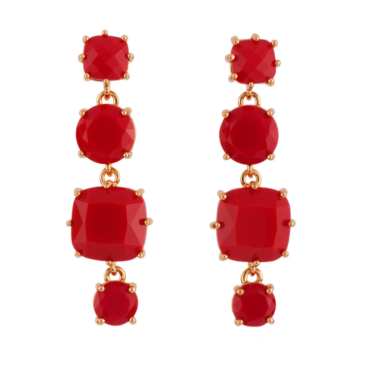 Les Nereides La Diamantine 4 Stones Vermillion Red Earrings | AFLD120C/1 