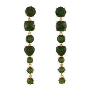 Les Nereides La Diamantine 7 Stones Forest Green Earrings | AELD1211 