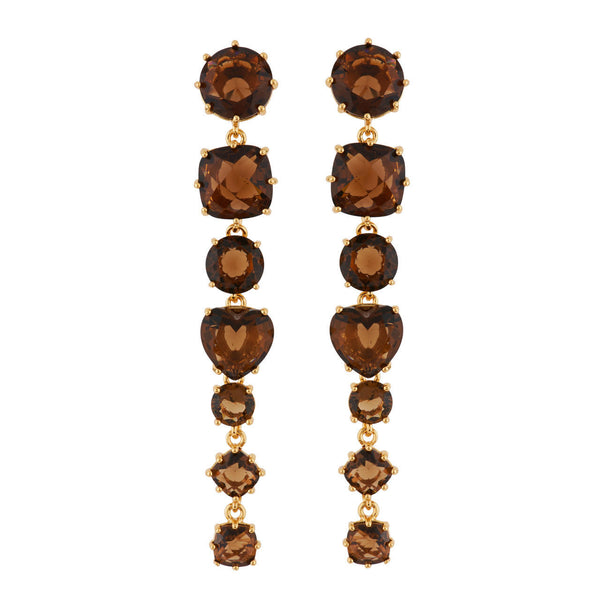 Les Nereides La Diamantine 7 Stones Smoky Quartz Earrings | AGLD1212 