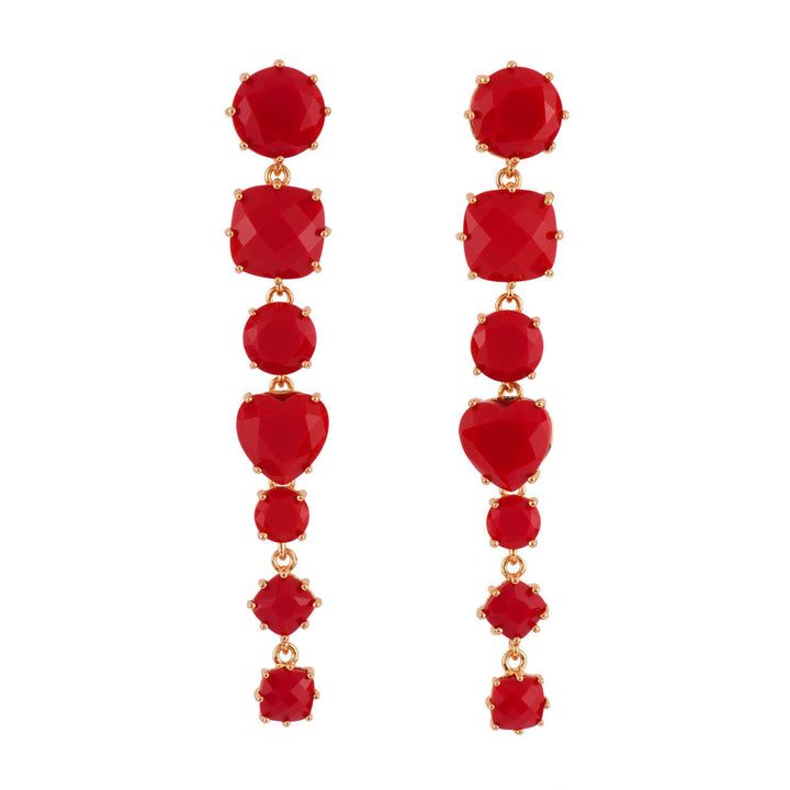 Les Nereides La Diamantine 7 Stones Vermillion Red Earrings | AFLD1211 