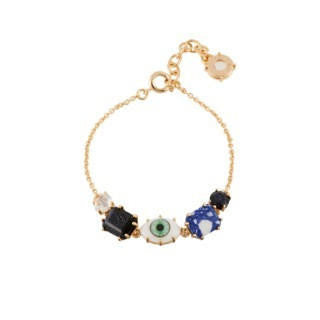 Les Nereides La Diamantine Speciale Marbled Stones, Glitter Blue Crystal Stones & Eye Bracelet | AELDS2511 