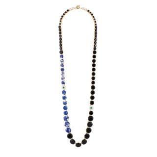 Les Nereides La Diamantine Speciale Marbled Stones, Glitter Blue Crystal Stones & Eye Necklace | AELDS3191 