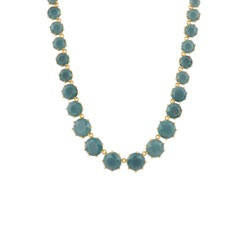 Les Nereides La Diamantine Stones And Chain Blue Grey Necklace | ADLD3512 