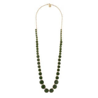 Les Nereides La Diamantine Stones And Chain Forest Green Necklace | AELD3511 