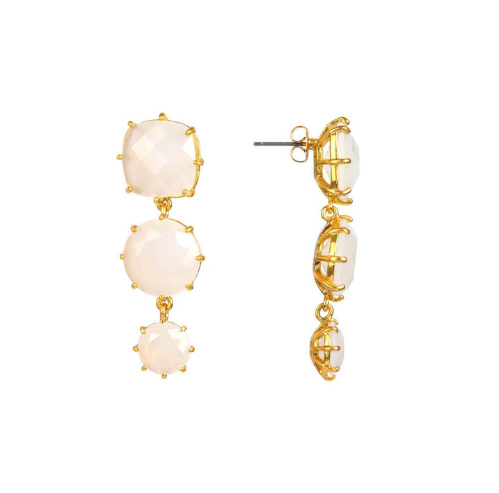 Les Nereides La Diamantine Three Stones White Earrings | ABLD1362 