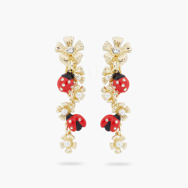 Les Nereides Ladybird And Wood Anemone Duo Dangling Earrings | ARLP1061