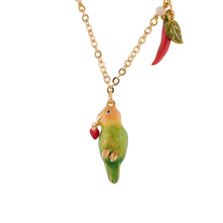 Les Nereides Les Inseparables Lovebird With Heart Necklace | AFIN3021 